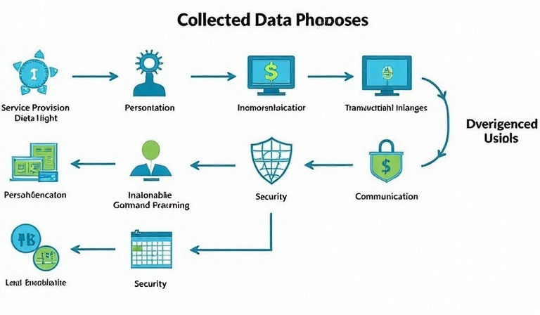 Diagram showing data flow and various uses of information