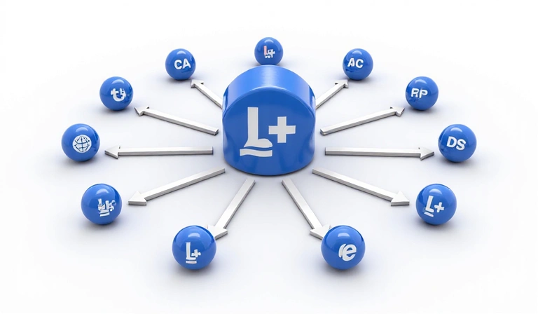 Illustration of external links flowing out from a website